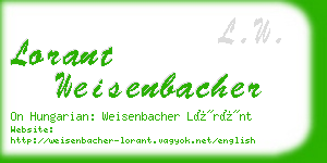 lorant weisenbacher business card